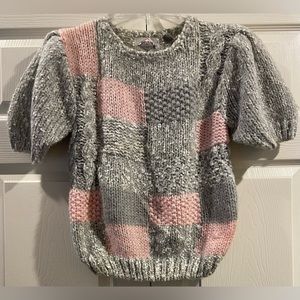 HELIUM Vintage 80's Pastel Checkered Knit Crewneck Sweater Size M